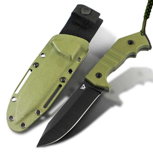Wilora Full Tang D2 Steel Hunting Knife - Includes Kydex Sheath & Paracord Rope Lanyard