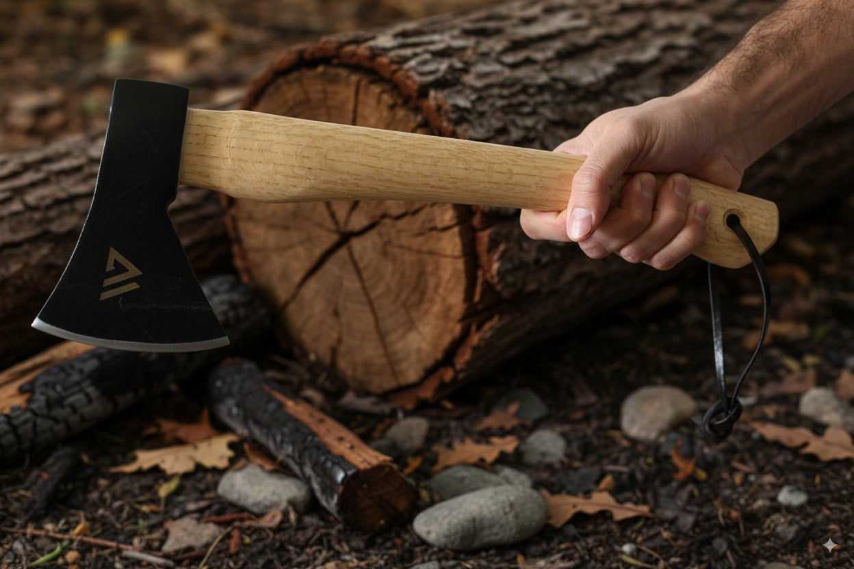 Wilora Hatchet | Ring-Cupped Oak Handle with 45# Steel Blade, PU Sheath, and Lanyard