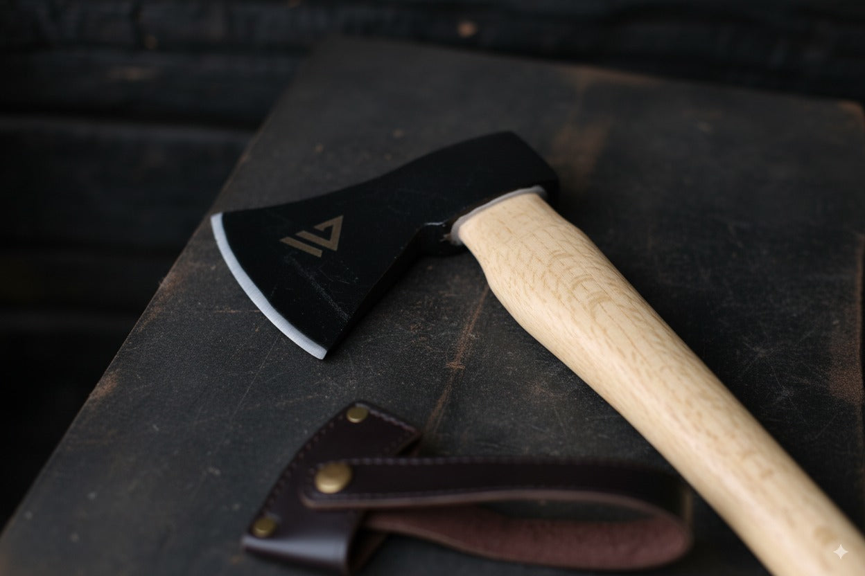 Wilora Hatchet | Ring-Cupped Oak Handle with 45# Steel Blade, PU Sheath, and Lanyard