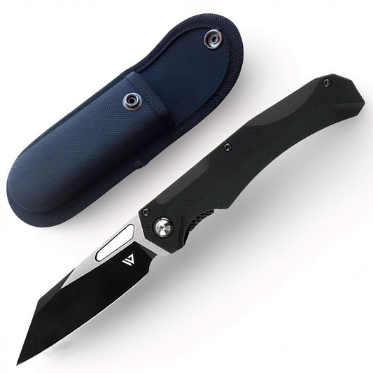 Wilora Manual EDC Folding Knife with D2 Steel Blade, Liner Lock, G10 Handle - Includes Nylon Sheath & Pocket Clip