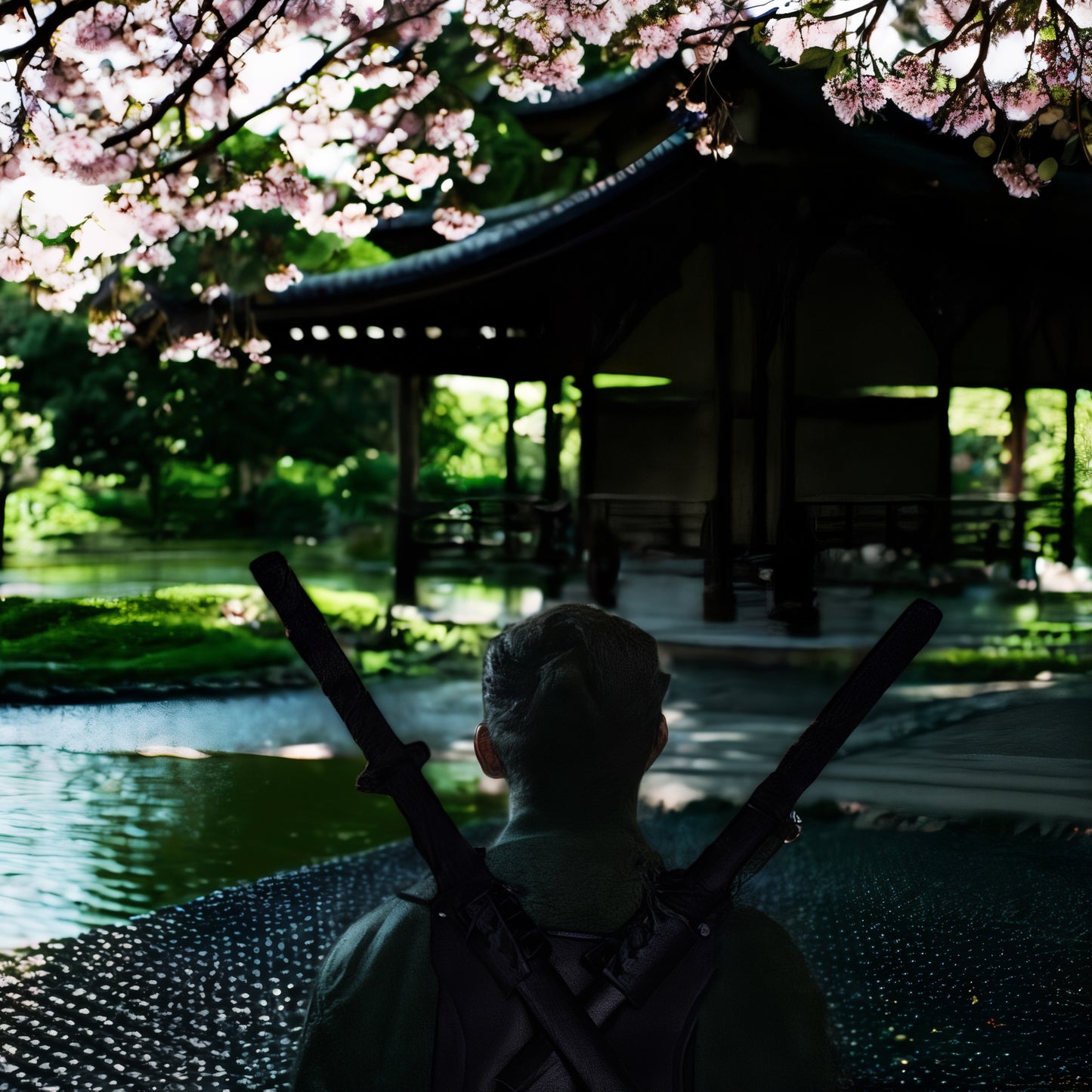 Dual Sword Back Sheath | Adjustable PU Leather Harness for Katanas, Bokken, and Training Swords