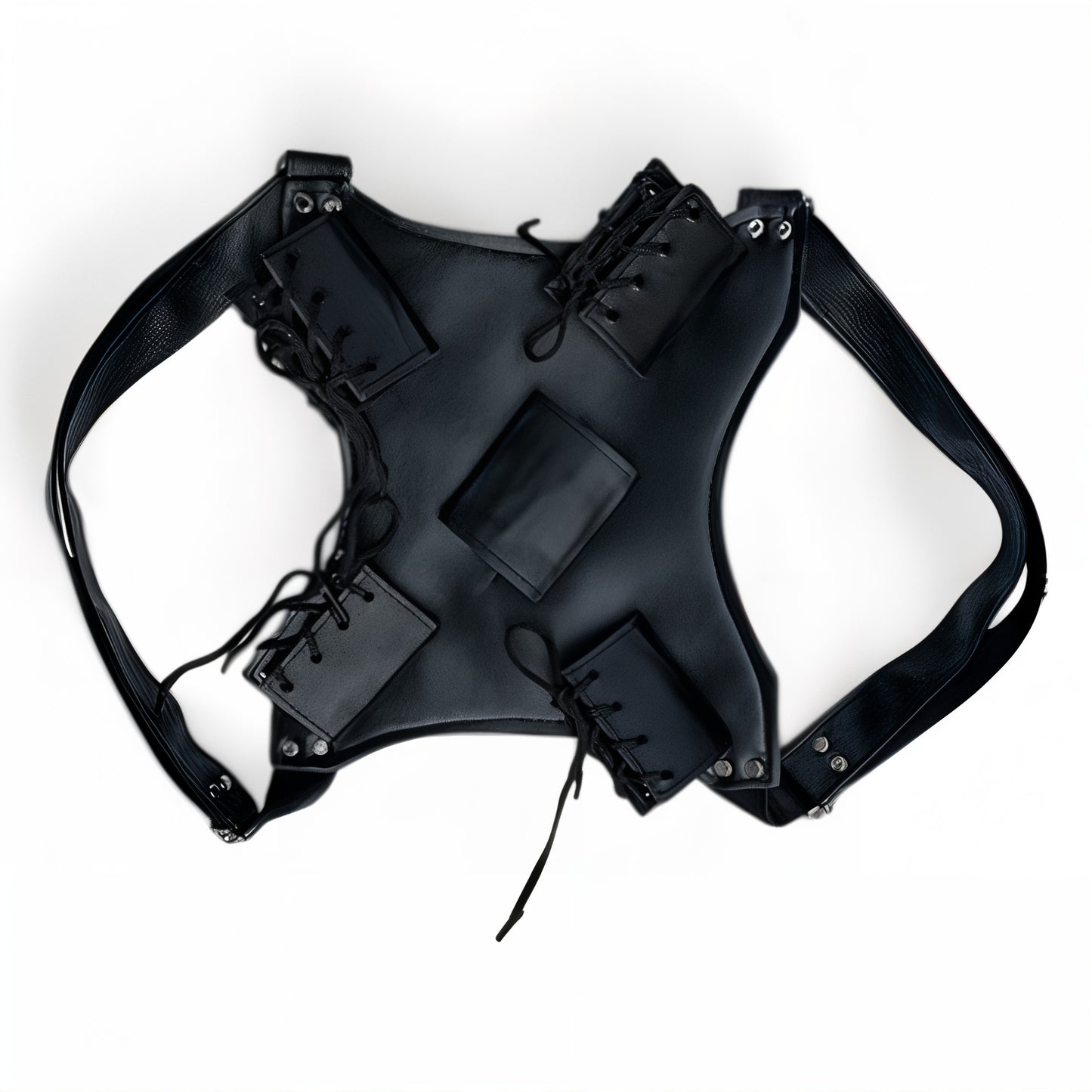 Dual Sword Back Sheath | Adjustable PU Leather Harness for Katanas, Bokken, and Training Swords