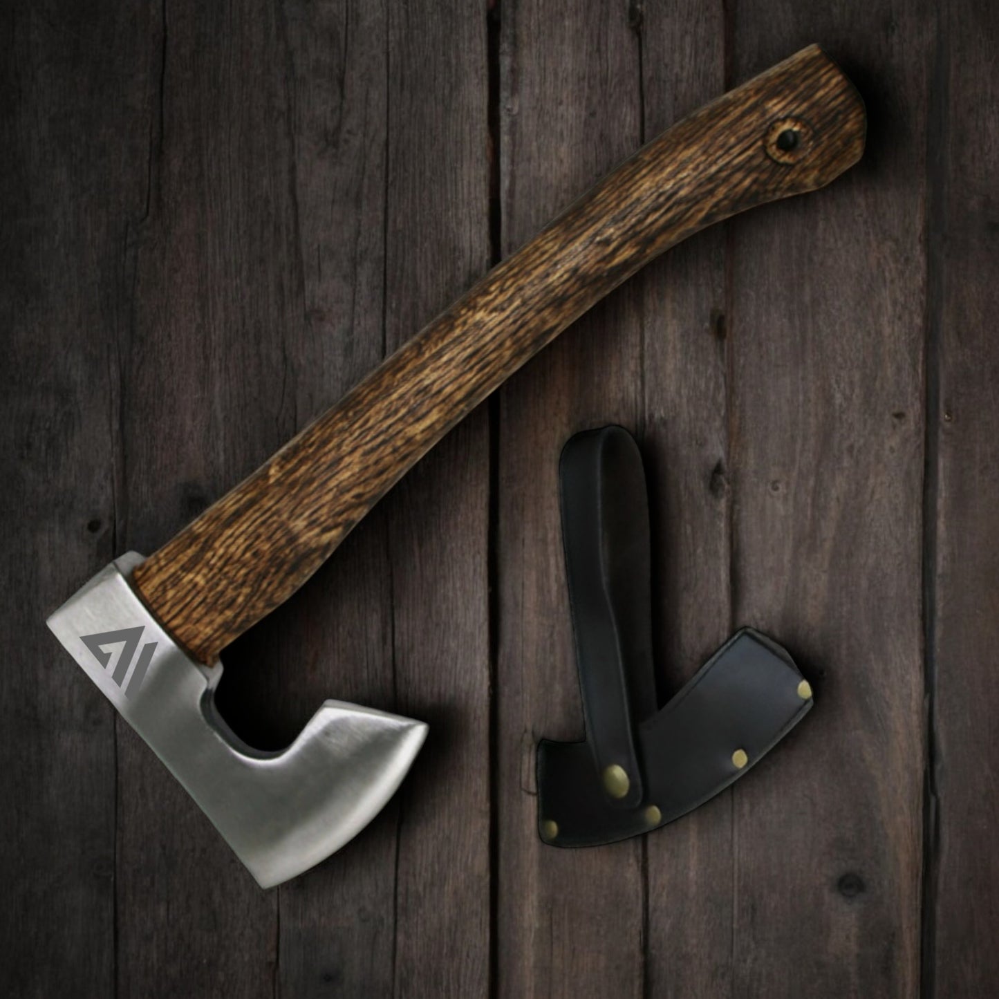 Wilora Viking Axe | Hickory Handle - High Carbon Steel Polished Blade with PU Leather Sheath and Lanyard