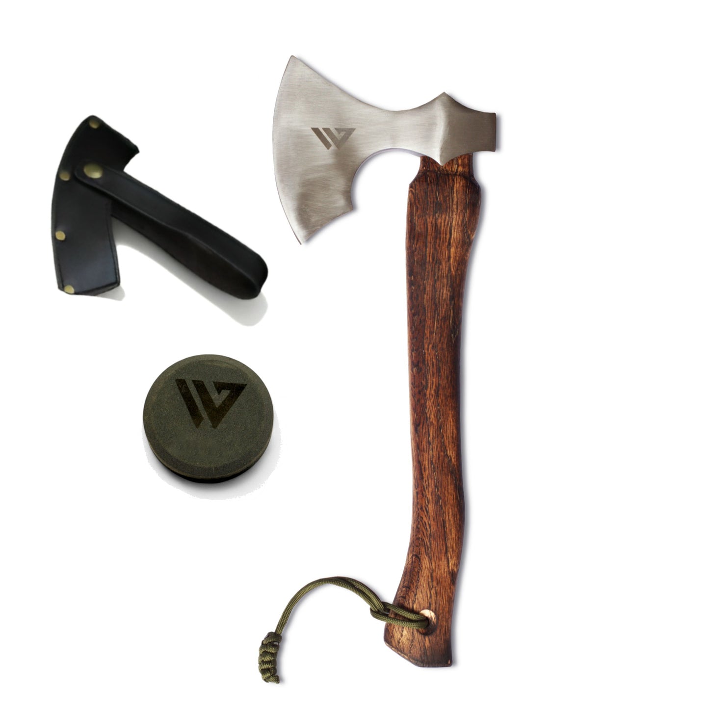 Wilora High-Carbon Axe — American Hickory, Dual-Grit Stone, PU Sheath