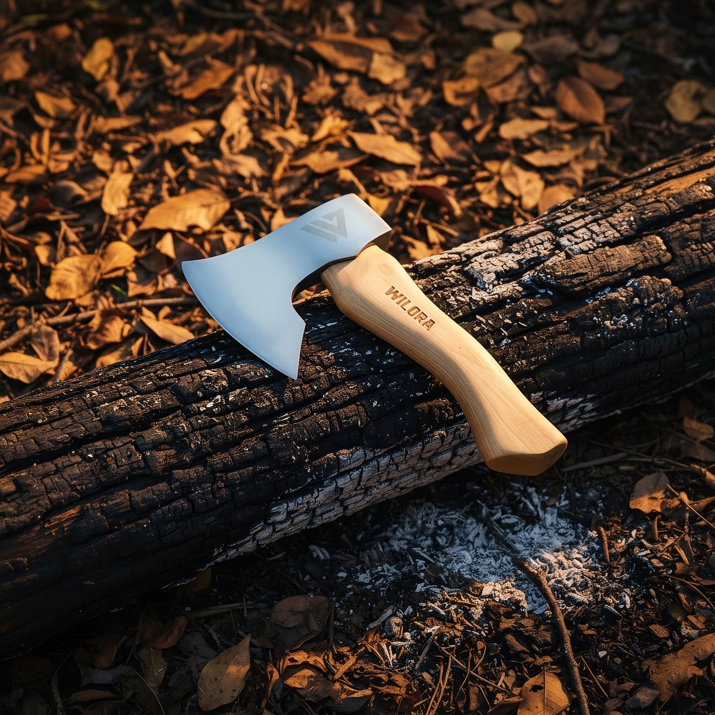Wilora Compact Camp Axe — High-Carbon Steel, PU Leather Sheath