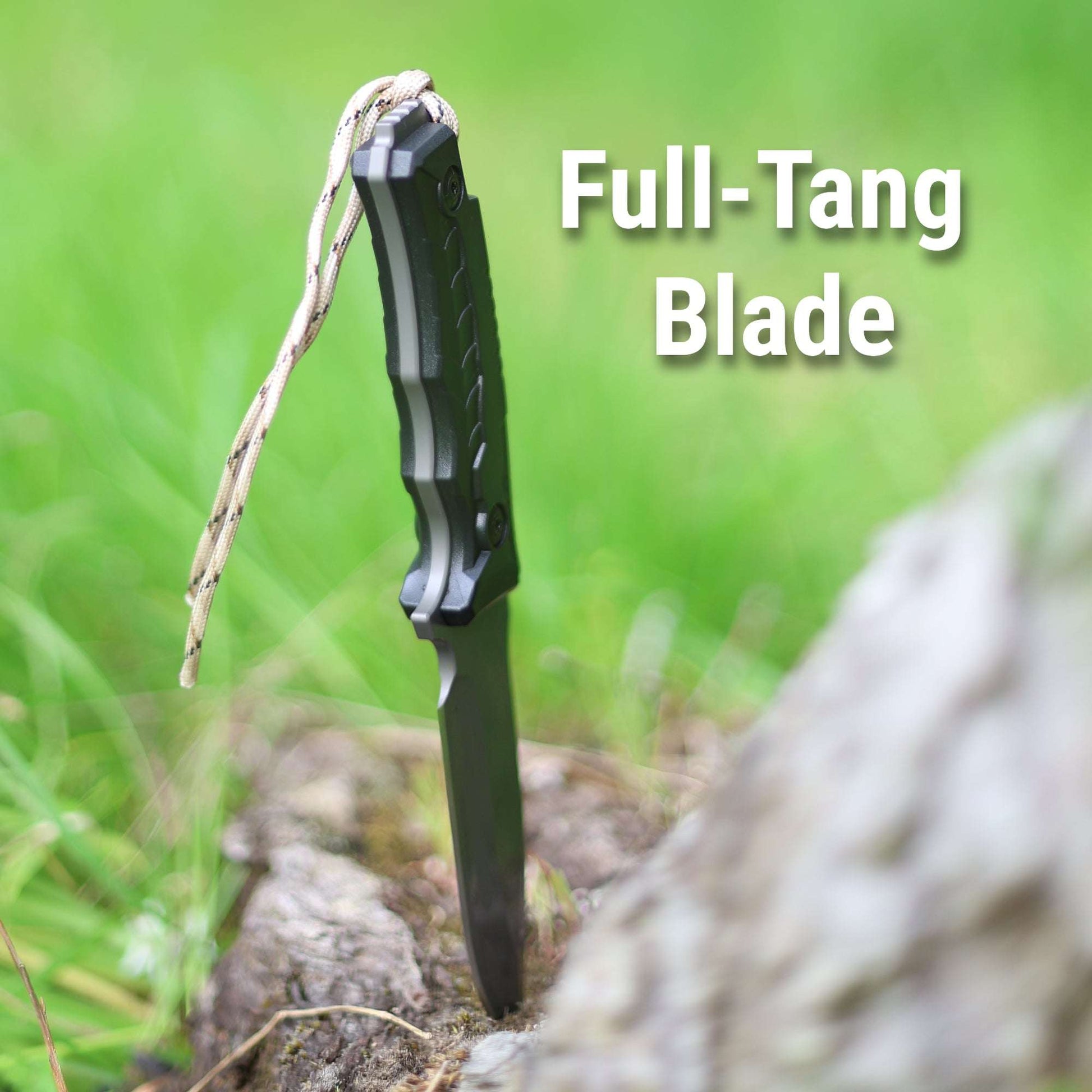 Wilora – The Outrider | D2 Steel Full Tang Outdoor Knife with Sheath, Sharpening Stone & Fire Starter – ABS Handle