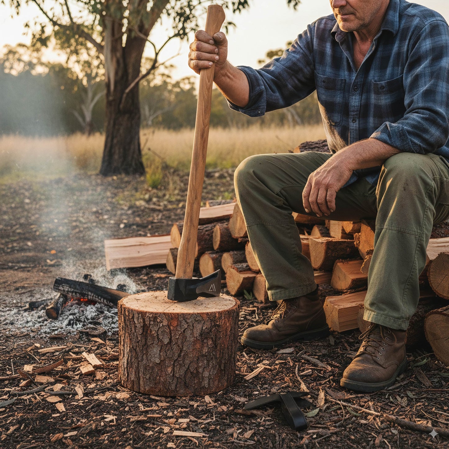 Wilora Splitting Maul 90CM | Heavy-Duty 3KG Carbon Steel Axe for Firewood, Logs, and Outdoor Use