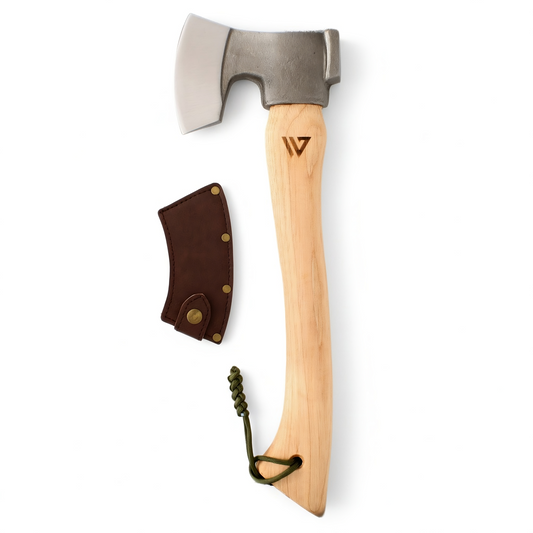Wilora Camp Hatchet — High-Carbon Steel, Hickory, Hammer Poll, PU Sheath