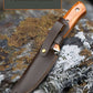 Premium Bushcraft Knife - 5Cr13 Steel Blade, Rosewood Handle, Flint & Striker Included with PU Leather Sheath