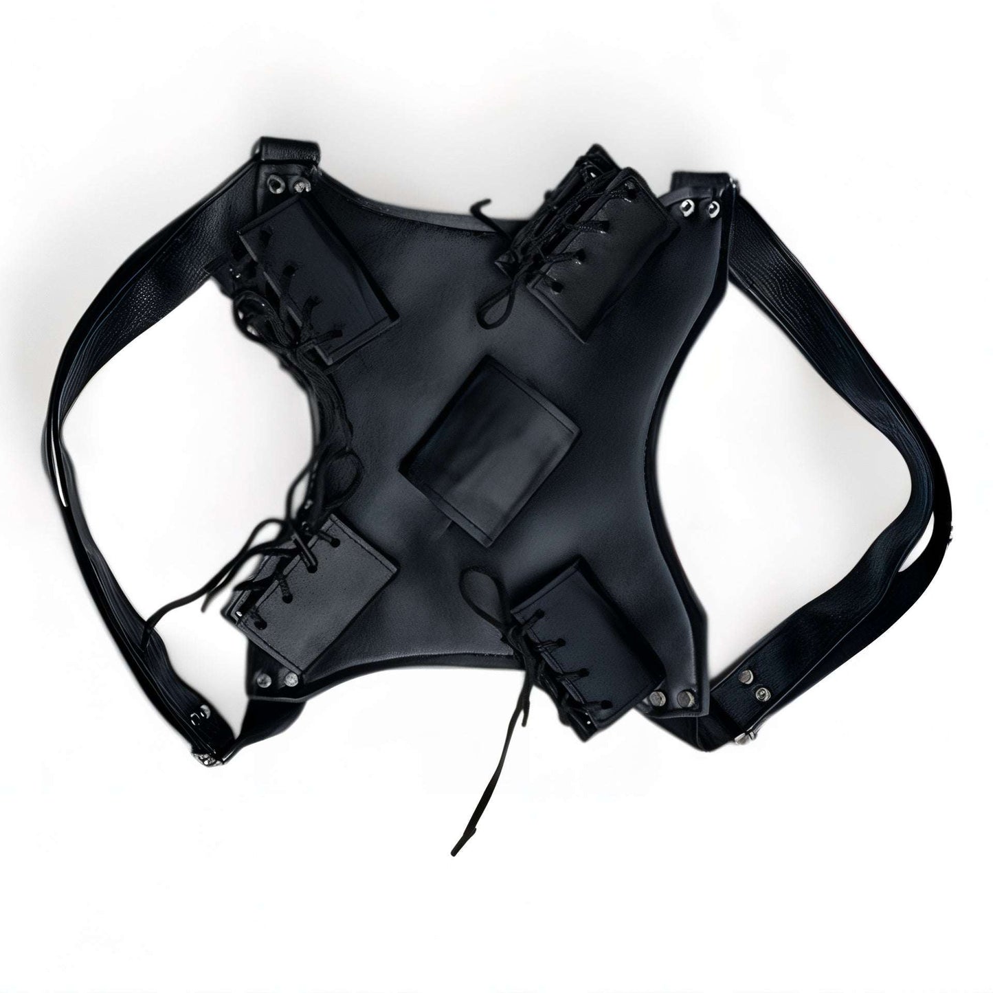 Dual Sword Back Sheath | Adjustable PU Leather Harness for Katanas, Bokken, and Training Swords