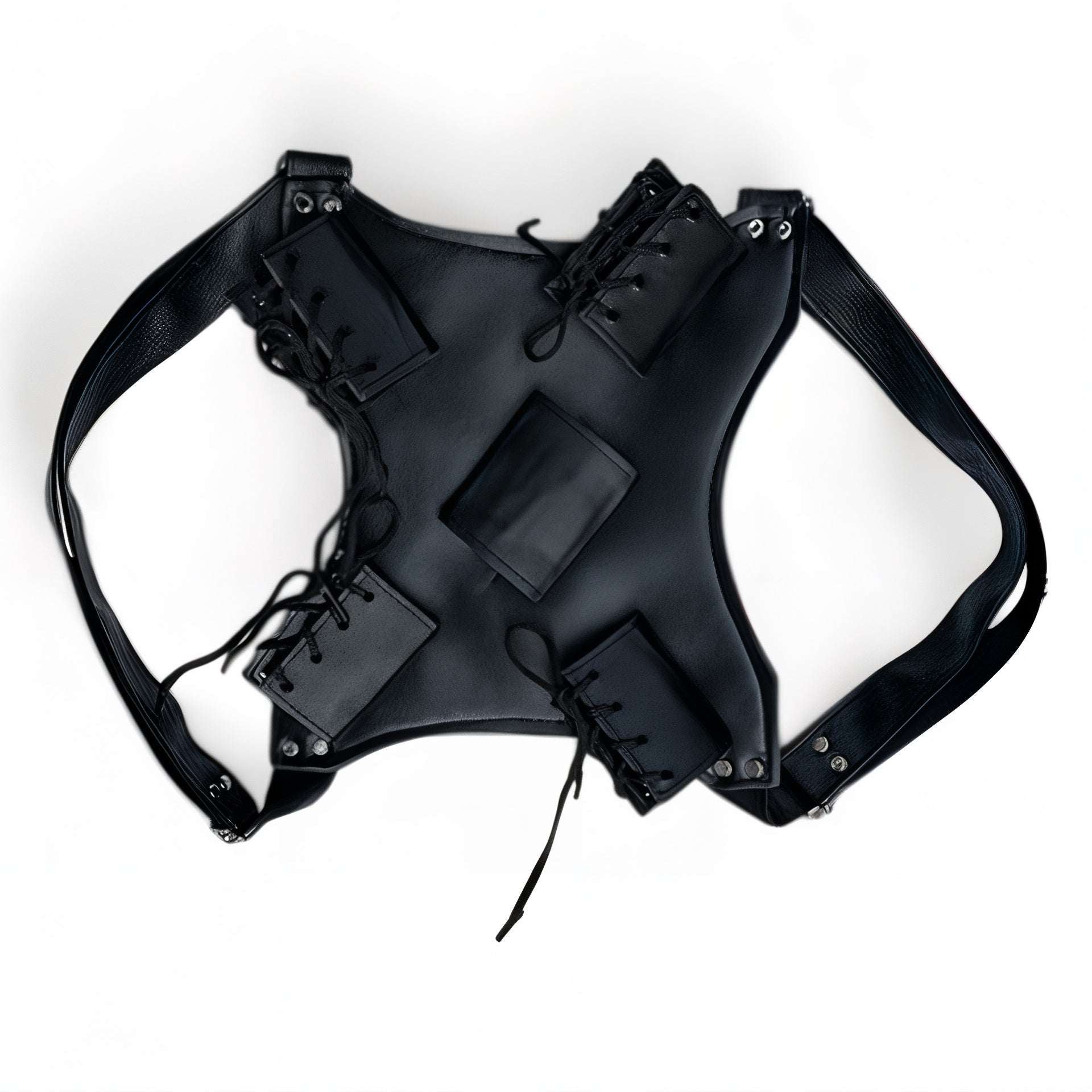 Dual Sword Back Sheath | Adjustable PU Leather Harness for Katanas, Bokken, and Training Swords