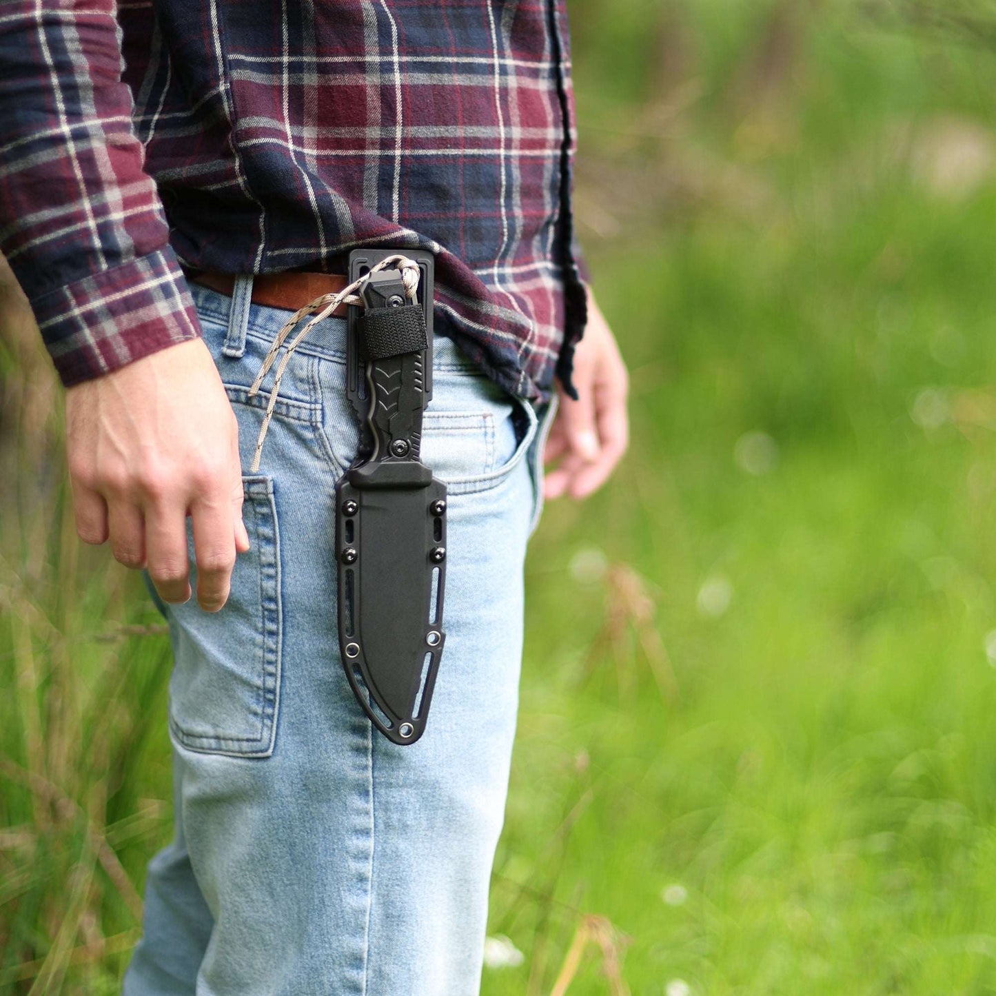 Wilora – The Outrider | D2 Steel Full Tang Outdoor Knife with Sheath, Sharpening Stone & Fire Starter – ABS Handle
