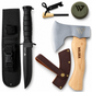 Wilora Compact Kit: 22cm camp axe, fixed blade knife, sheaths, ferro rod and sharpening stone