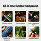 Wilora Outdoor Hunting Knife - 4CR13 Stainless Steel Blade with Flint, Whistle, Compass, Sheath & Sharpening Stone