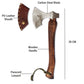 Diagram of a axe with labeled parts on a white background