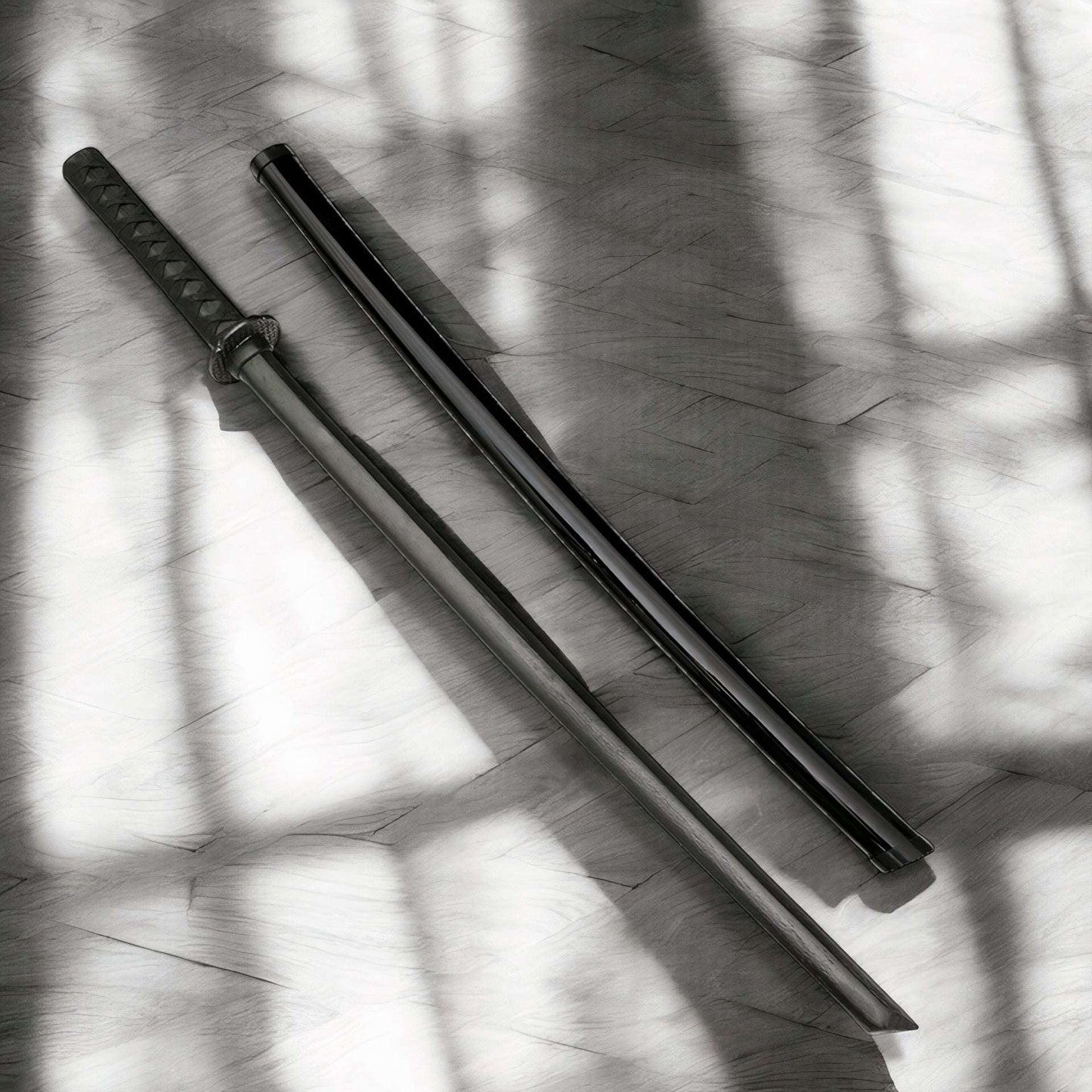 Black Bokken Training Sword 2-Pack with Scabbards