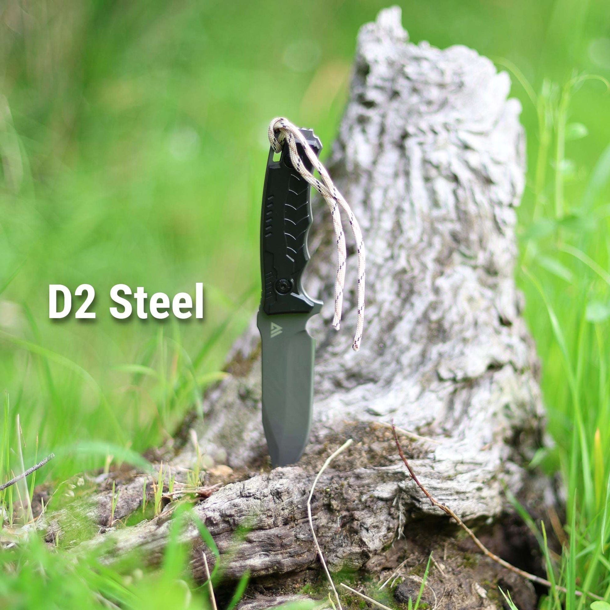 Wilora – The Outrider | D2 Steel Full Tang Outdoor Knife with Sheath, Sharpening Stone & Fire Starter – ABS Handle