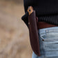 Wilora Brumby fixed blade outdoor knife carried in a leather sheath