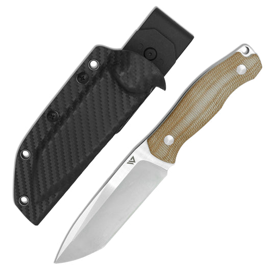 Wilora crest drop point hunting knife with G10 handle and kydex sheath