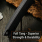 Wilora full tang hunting knife handle detail showing full tang construction