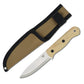 Wilora Headford bushcraft knife with wood handle and leather sheath