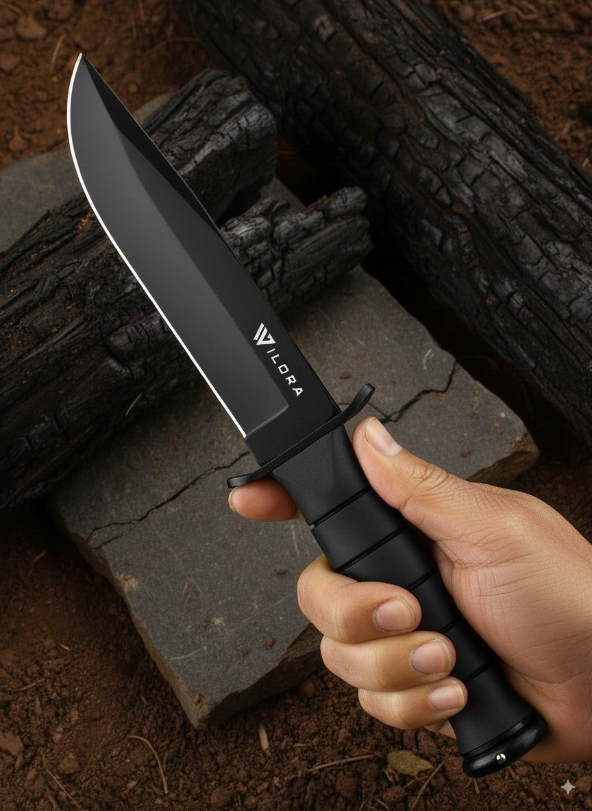 Wilora outdoor hunting knife handle grip detail
