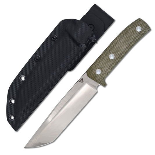 Wilora Riverbed fixed blade bushcraft knife with micarta handle with black sheath 