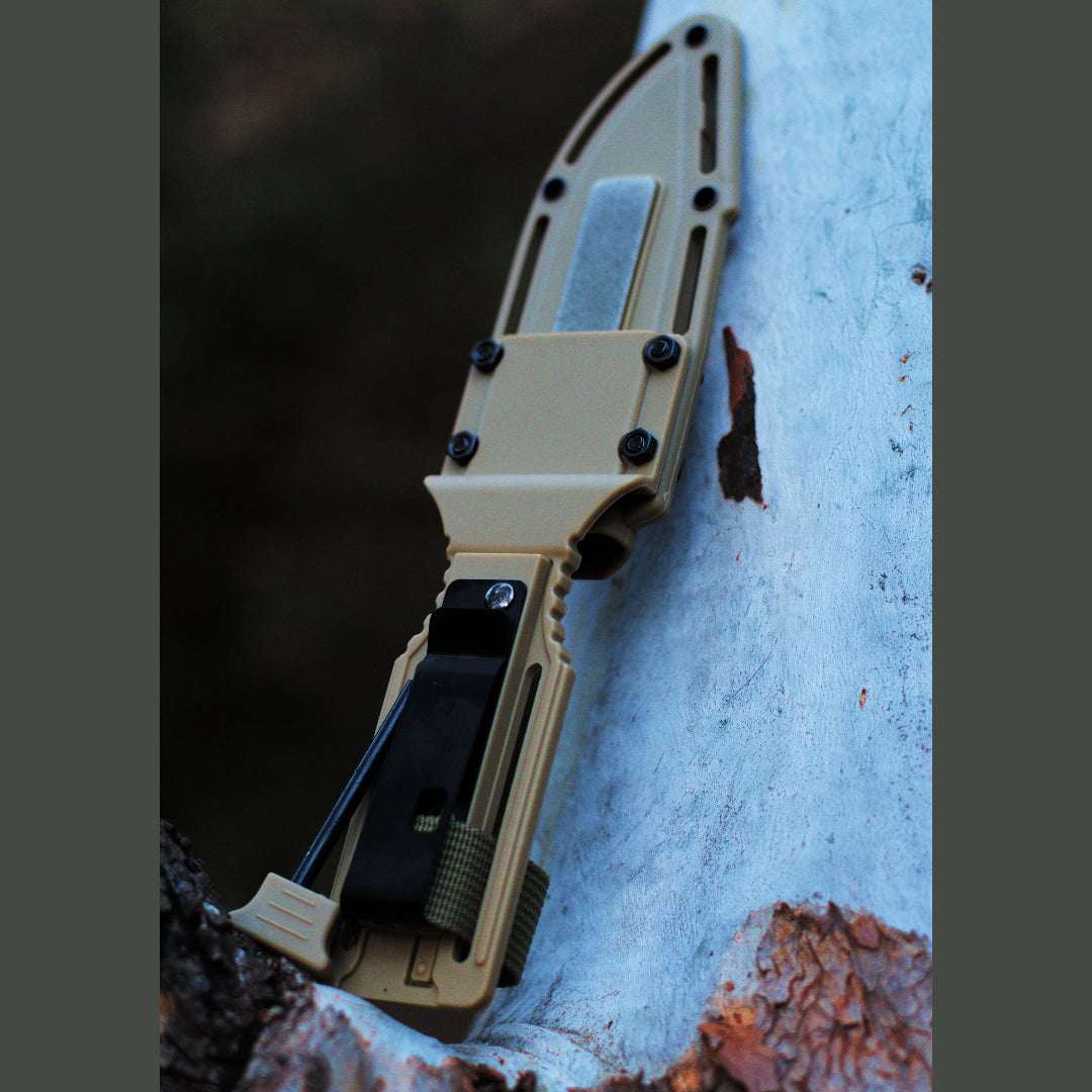 Wilora The Outrider D2 steel knife sheath with belt clip attachment